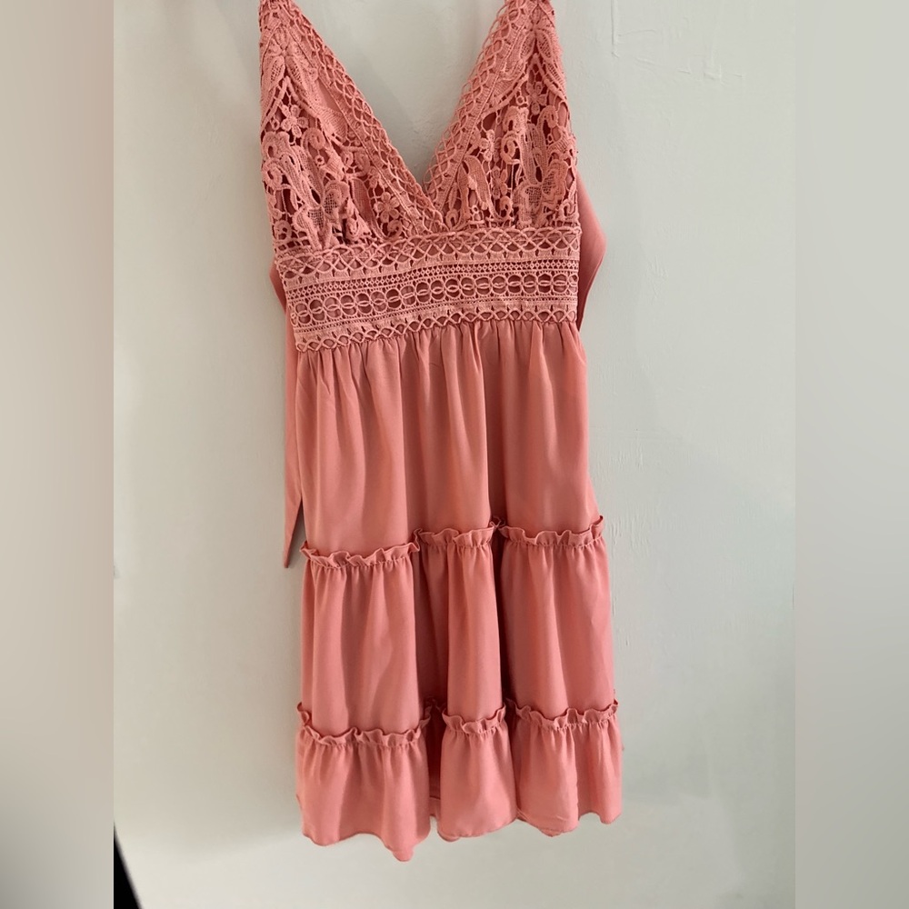 Cowish Coral Lace Dress